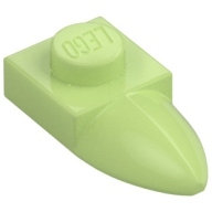 Lego destička 1x1 se zubem (drápem) vodorovně, žluto zelená (6267420)
